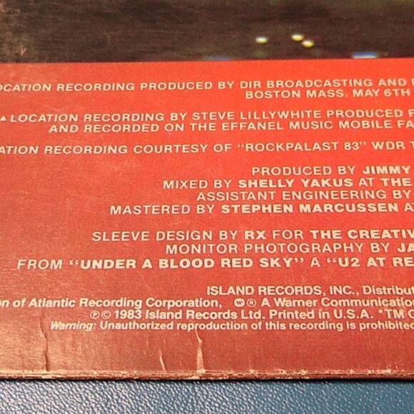 U2 'Under a Blood Red Sky' Vinyl Record - Picture 6 of 10